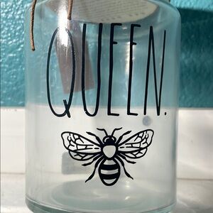 Queen Bee Glass Jar with Wooden Lid by Rae Dunn